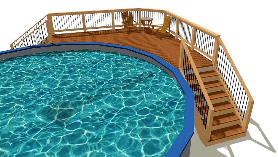 Quarter Round Pool Deck Plans Decksgo, Round Above Ground Pool Deck Plans Free