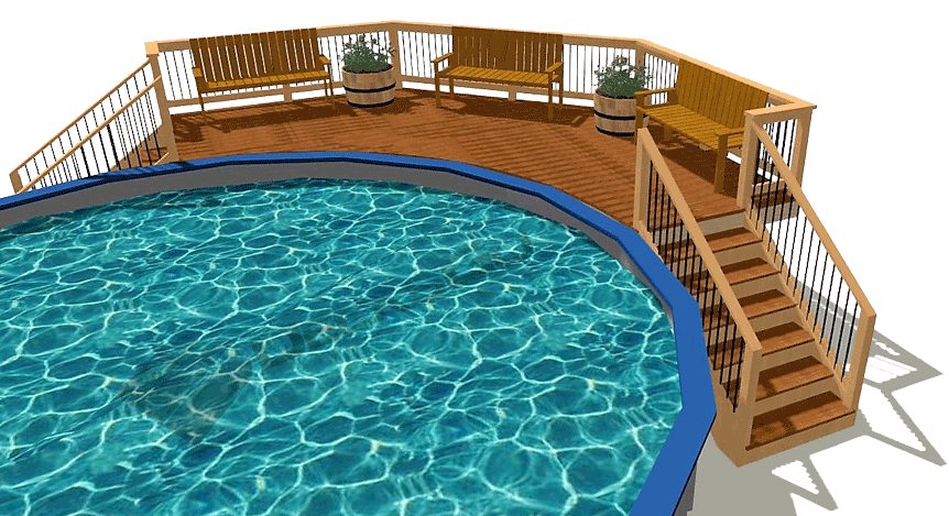Quarter Round Pool Deck Plans - Decksgo Plans
