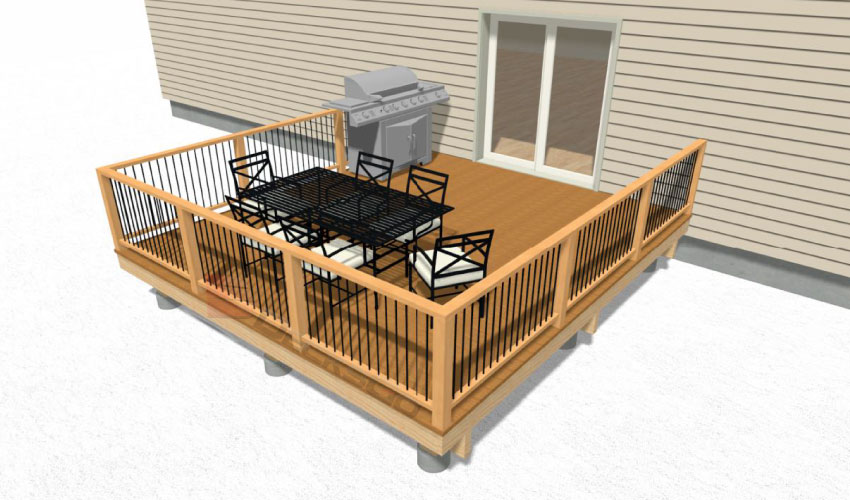 Deck Plan - Starter 14x16 - Decksgo Plans